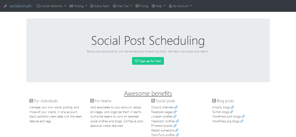 SocialOomph dashboard - Hootsuite alternative #11