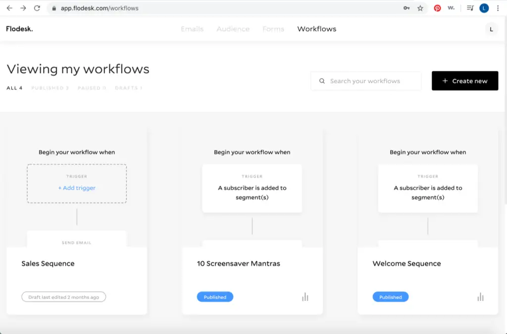 Flodesk Dashboard Viewing Workflows