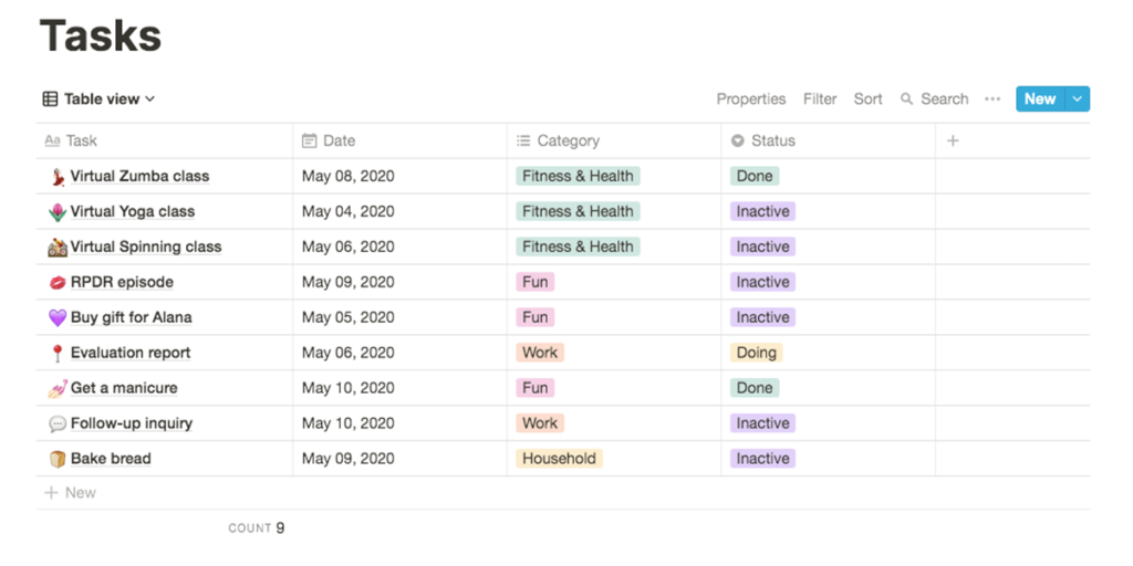 Notion Dashboard Table View - Trello Alternative