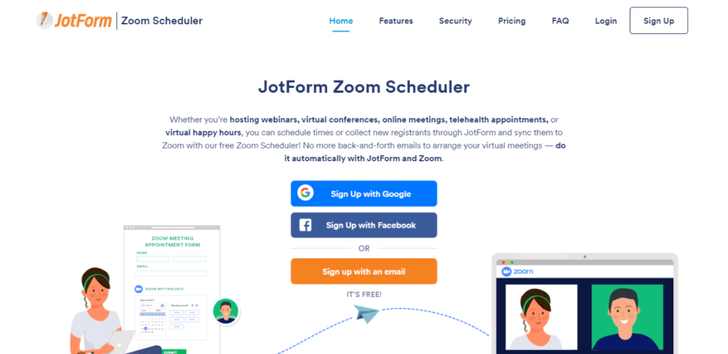 JotForm Zoom Scheduler - Free Calendly alternatives