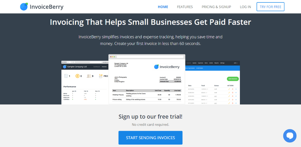 InvoiceBerry - FreshBooks Alternatives - Online-Invoicing-Software