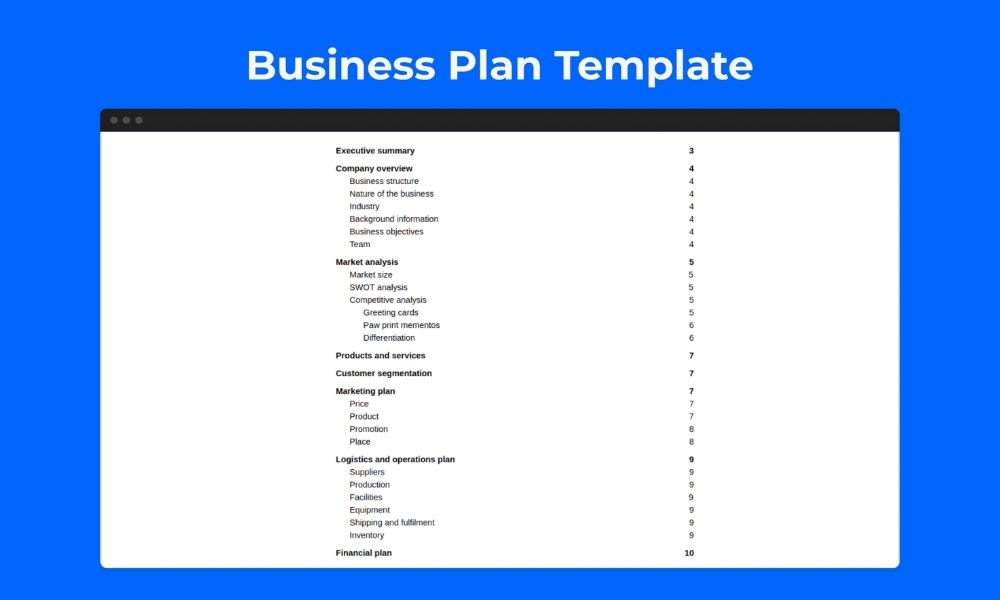 Business Plan Template - How to Write a Business Plan