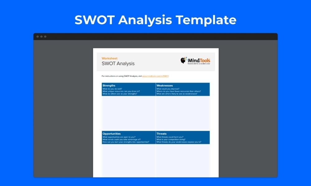 SWOT Analysis Template - How to Write a Business Plan