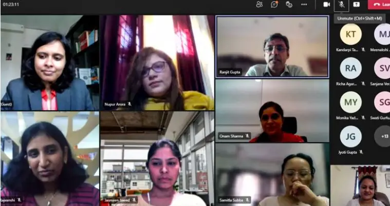 Smita in a Empower Yourself Virtual Workshop with a corporate house