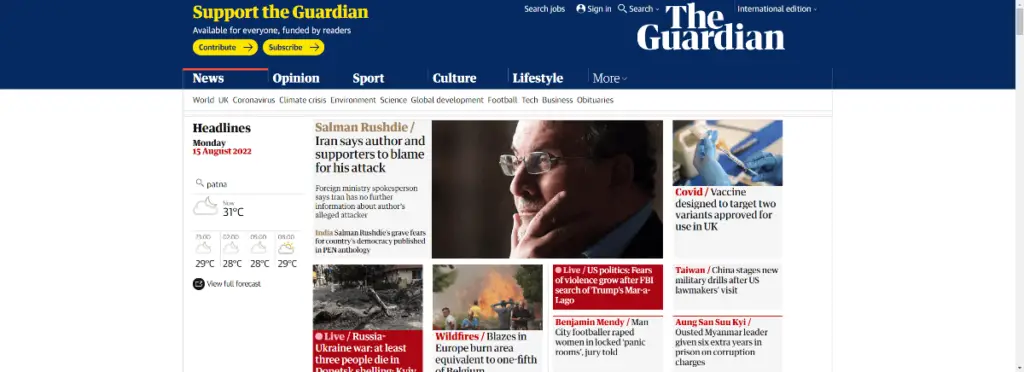The Guardian - Websites like The New York Times