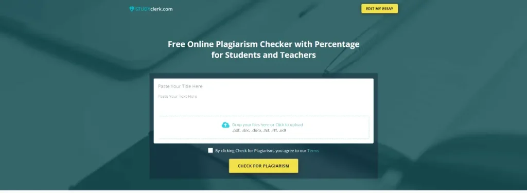 Studyclerk Plagiarism Checker - Free Copyscape Alternatives