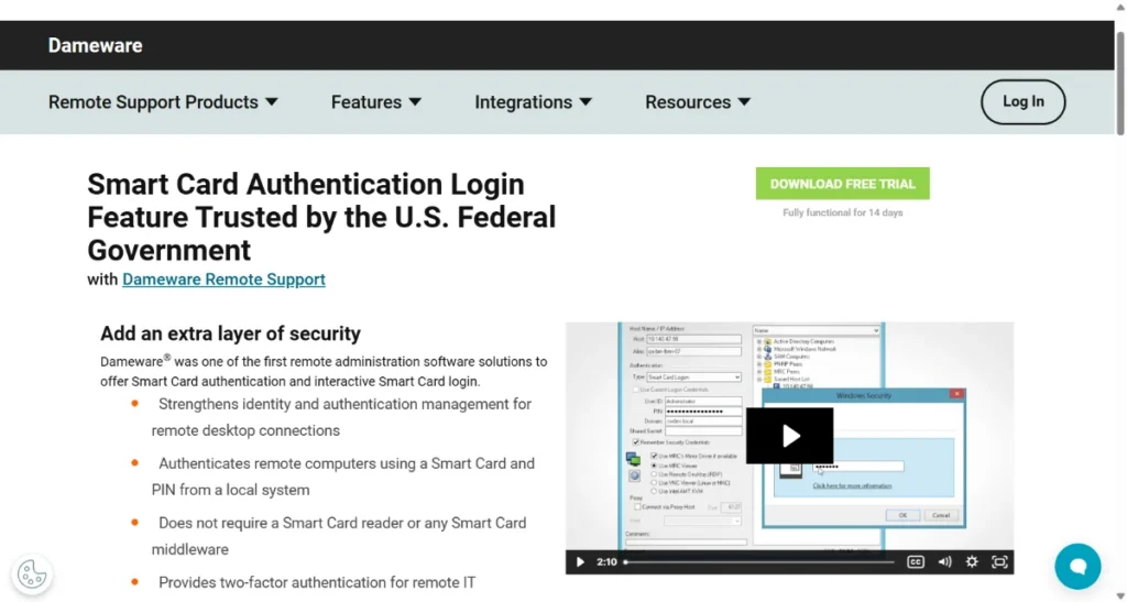 Dameware Smart Card Authentication
